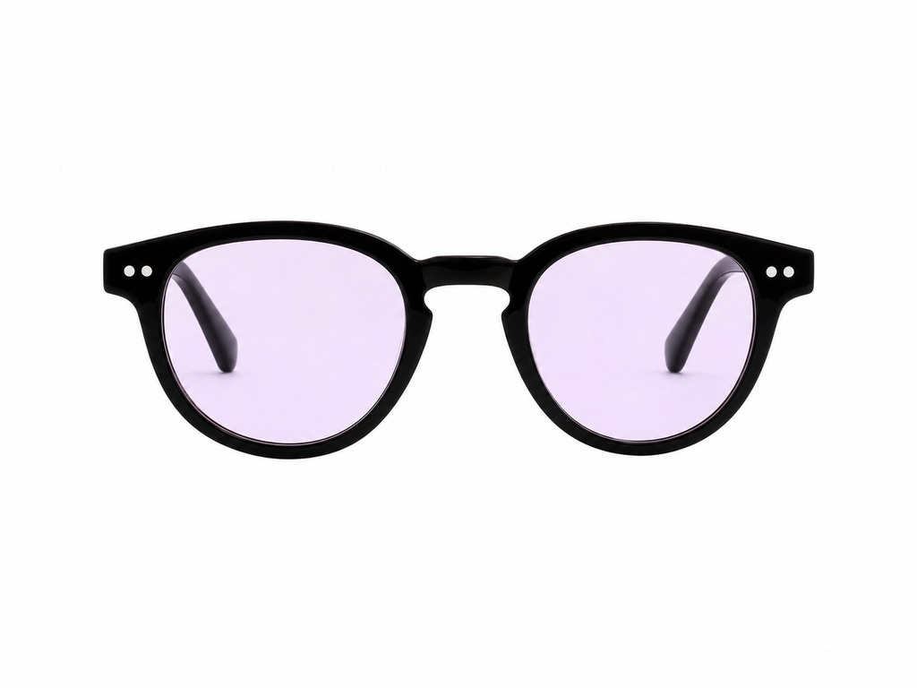 Purple tinted glasses black fame
